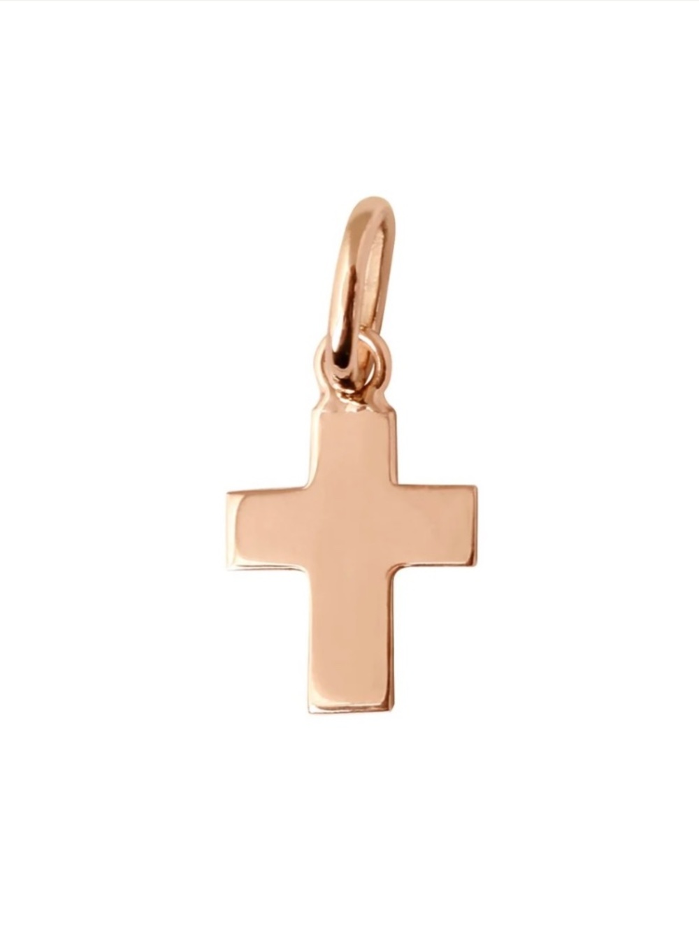 Gigi CLOZEAU 18k Rose Gold Cross Pendant Necklace Charm - Picture 7 of 8
